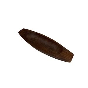 MCM Hand Carved Wooden Valet Tray Serving Dish 8"